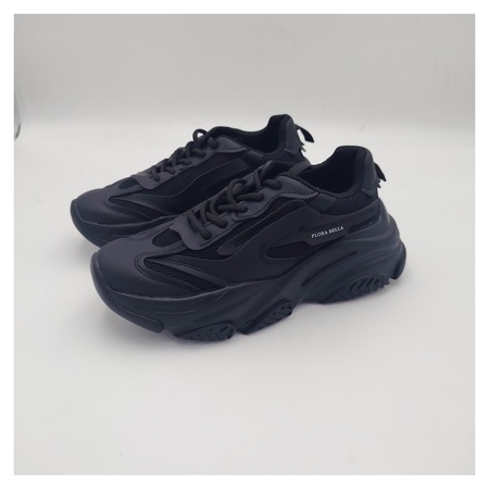 Flora Bella by Shoexpress Rena Women Black Panelled Textured Chunky Sneakers with Lace-Up Closure - Size 38 EU - Image 2