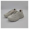 Flora Bella by Shoexpress Rena Women Beige Panelled Textured Chunky Sneakers with Lace-Up Closure - Size 37 EU