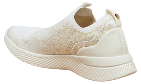 Flora Bella Women Mesh Textured Slip-On Low Ankle Walking Sneakers - White (Size 38 EU) - Image 3