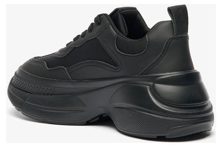 Flora Bella Women Panelled Chunky Platform Sneakers with Lace-Up Closure - Full Black (Size 36 EU) - Image 2