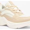 Flora Bella by Shoexpress Rosaline Women Beige Lace-Up Low Ankle Sneakers with Wedge Heels - Size 41 EU