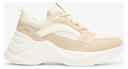 Flora Bella by Shoexpress Rosaline Women Beige Lace-Up Low Ankle Sneakers with Wedge Heels - Size 41 EU - Image 3
