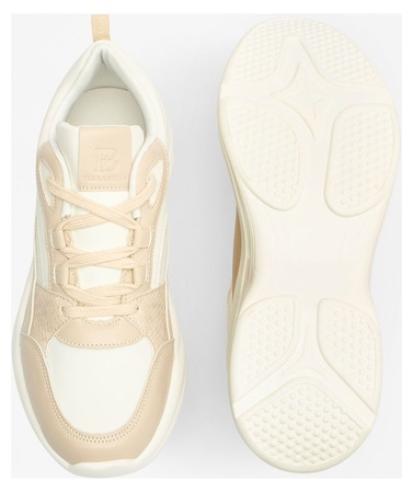 Flora Bella by Shoexpress Rosaline Women Beige Lace-Up Low Ankle Sneakers with Wedge Heels - Size 41 EU - Image 4
