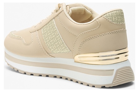 Flora Bella by Shoexpress Caroline Women Monogram Panelled Lace-Up Ankle Sneakers with Gold Metallic Detail - Size 41 EU - Image 2