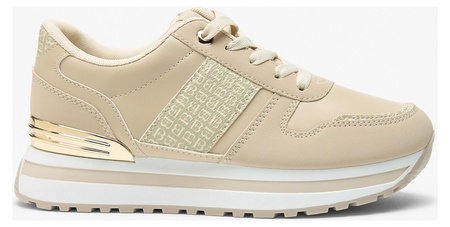 Flora Bella by Shoexpress Caroline Women Monogram Panelled Lace-Up Ankle Sneakers with Gold Metallic Detail - Size 41 EU - Image 3