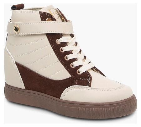 Flora Bella by Shoexpress Unity Women Multicolour Colourblock High-Top Wedge Heel Panelled Sneakers with Hook and Loop Closure - Size 37 EU - Image 2