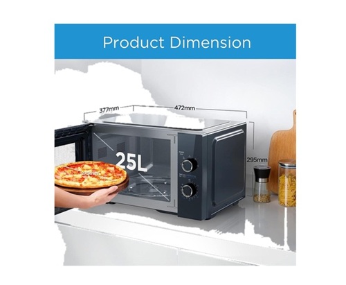 Midea 25L Compact Solo Microwave Oven 800W – Matte Black Edition - Image 3