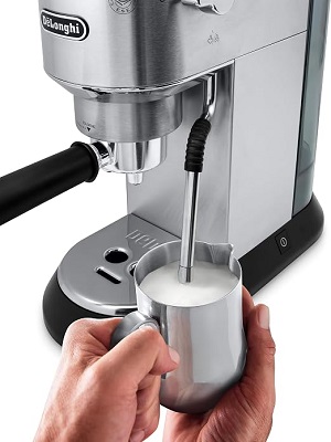 DeLonghi Dedica Arte, Espresso Machine, Manual Coffee Machine - SILVER (Open Box) - Image 3