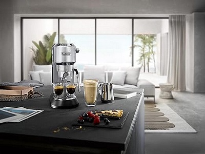 DeLonghi Dedica Arte, Espresso Machine, Manual Coffee Machine - SILVER (Open Box) - Image 2