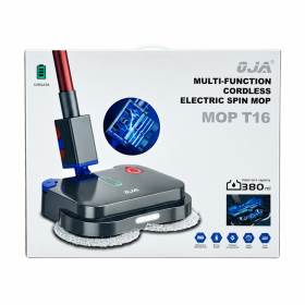 OJA T16 Multi-Function Cordless Electric Spin Mop – Premium Rechargeable Floor Scrubber & Polisher with 380ml Water Spray Tank & Dual Power Drive