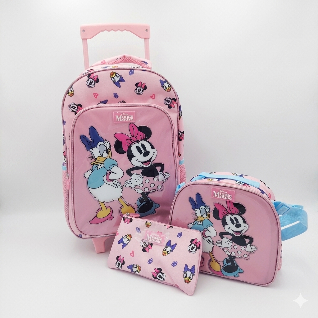 Minnie & Daisy Pink 5-Piece Kids Trolley Bag 5 pc set - Image 2