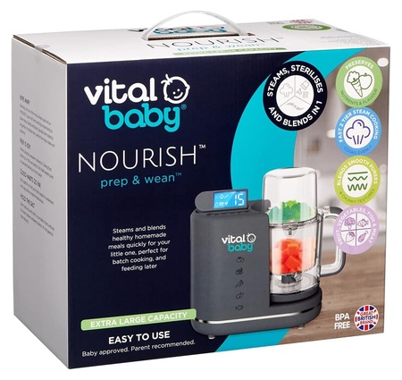 Vital Baby NOURISH Prep & Wean 3-in-1 Baby Food Maker, Steamer, Blender & Steriliser - Image 2