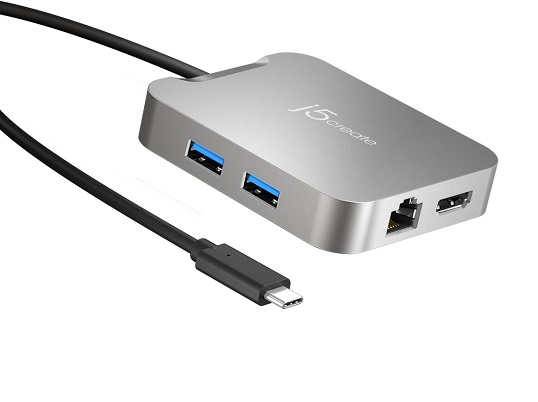 J5Create 4K60 Elite Usb-C 5-In-1 Pd Multi-Port Adapter, Usb-C Male Host Connector, Usb-C Power Delivery -New - Image 2