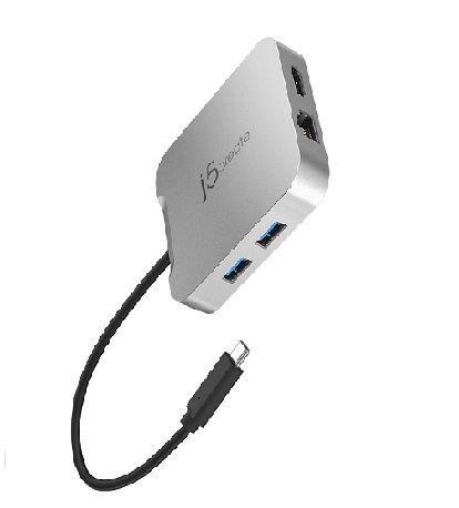 J5Create 4K60 Elite Usb-C 5-In-1 Pd Multi-Port Adapter, Usb-C Male Host Connector, Usb-C Power Delivery -New - Image 3