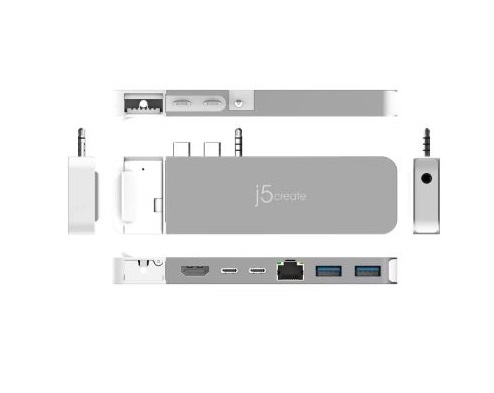 j5create JCD395 4K60 Elite Pro USB4 Hub with MagSafe Kit – Space Gray/White -New - Image 2