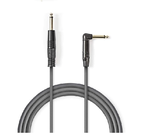 Nedis OnStage Mono Audio Cable (3 Meters / 6.35mm Male to 6.35mm Angled Male) - Image 2