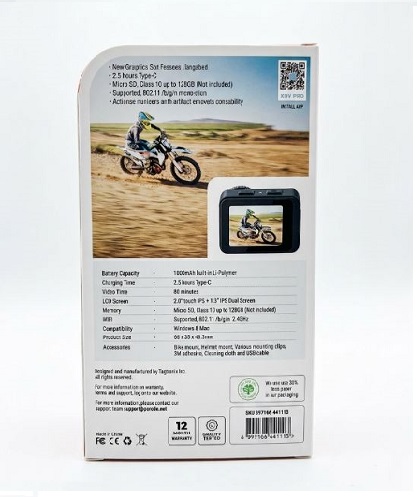 Porodo Lifestyle Fully Waterproof UHD Action Camera (Dual Display, 24 Megapixels- 4K@60fps) New - Image 4