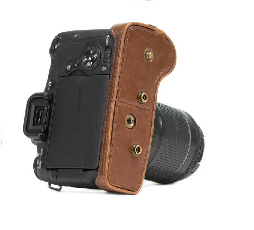 MegaGear Ever Ready Protective Leather Camera Case, Bag for Canon EOS T6i / Canon EOS T6s Camera with 18-200 (750D, 760D) DSLR Camera (Dark Brown) (MG528) -New - Image 4