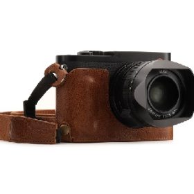 Megagear MG1401 Leica Q-P, Q (Typ 116) Ever Ready Genuine Leather Camera Half Case and Strap, with Battery Access, Brown