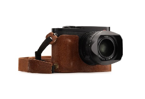 Megagear MG1401 Leica Q-P, Q (Typ 116) Ever Ready Genuine Leather Camera Half Case and Strap, with Battery Access, Brown