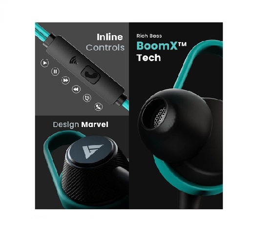 Boult Audio Bassbuds Loop 2 Wired In-Ear Earphones with Mic & Customizable Ear Loops - Image 2