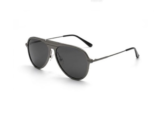 Matte Black Metal Pilot Sunglasses with Double Bridge 9829