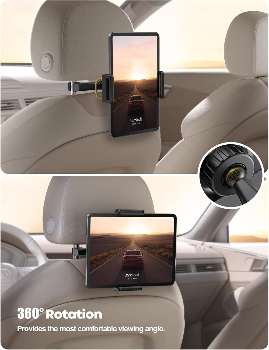 Lamicall Car Tablet Headrest Holder - Car Back Seat Headrest Tablet Mount Stand for Kids -New - Image 2
